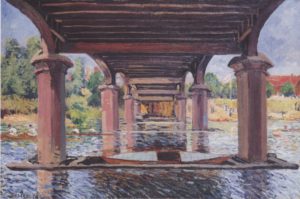 Sous le pont de Hampton Court par Alfred Sisley