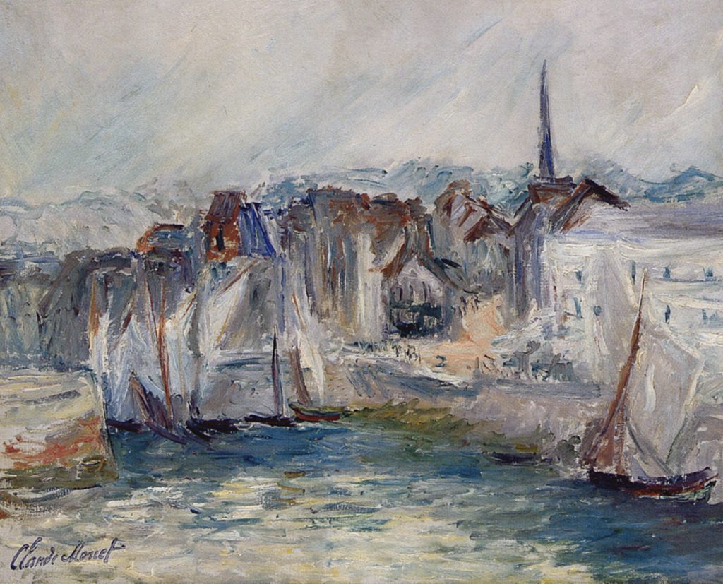 Bateaux sur le port de Honfleur de Claude Monet