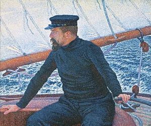 Paul Signac à la barre de son bateau par Théo Van Rysselberghe