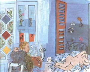 L’artiste et son modèle dans un studio au Havre de Raoul Dufy