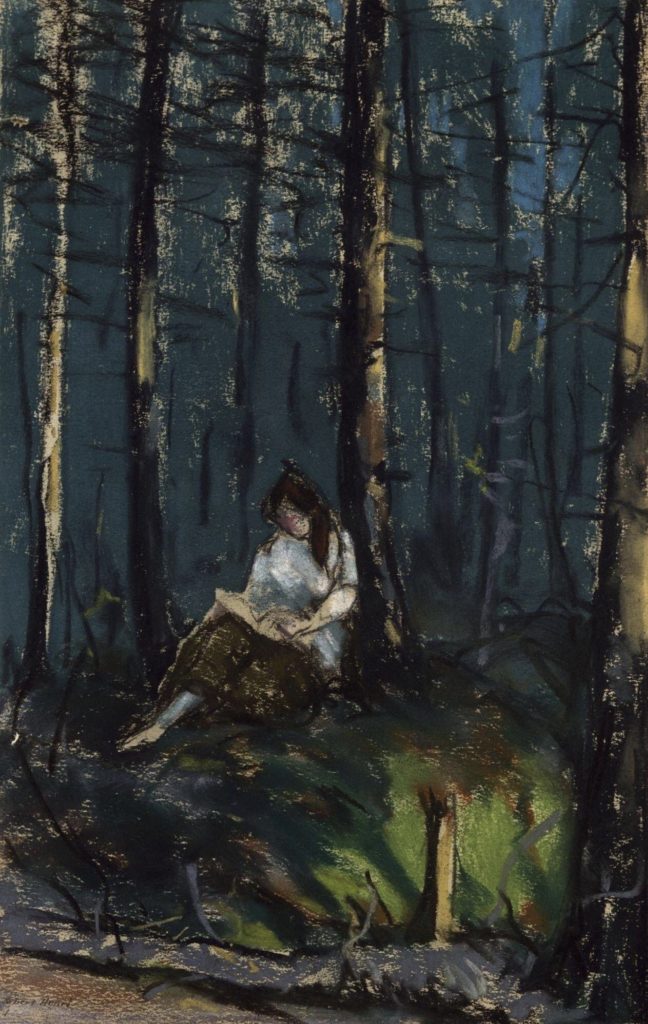 Lectrice dans la forêt par Robert Henri