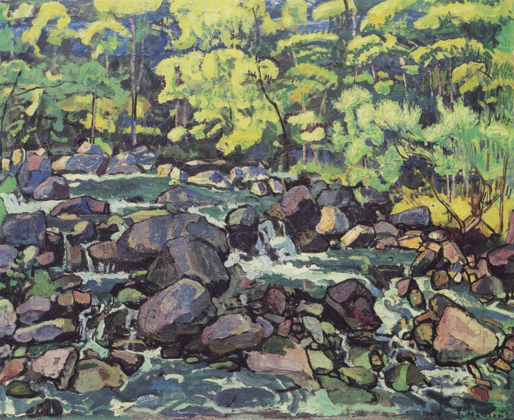 Ruisseau dans la forêt à Champéry par Ferdinand Hodler