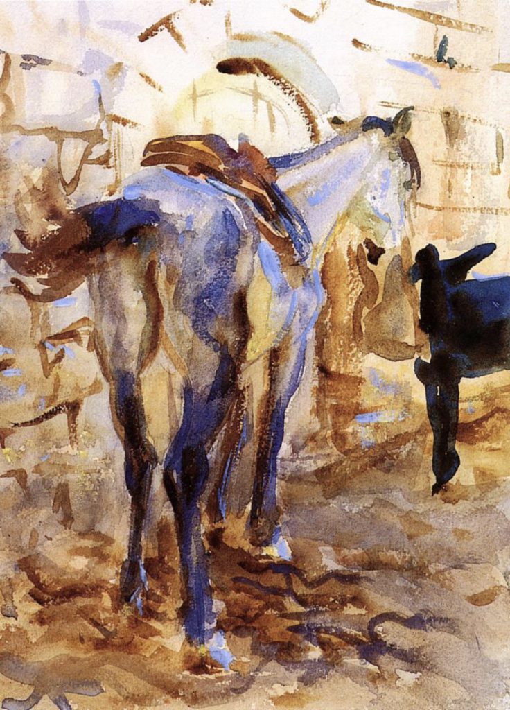 Cheval de selle, Palestine par John Singer Sargent