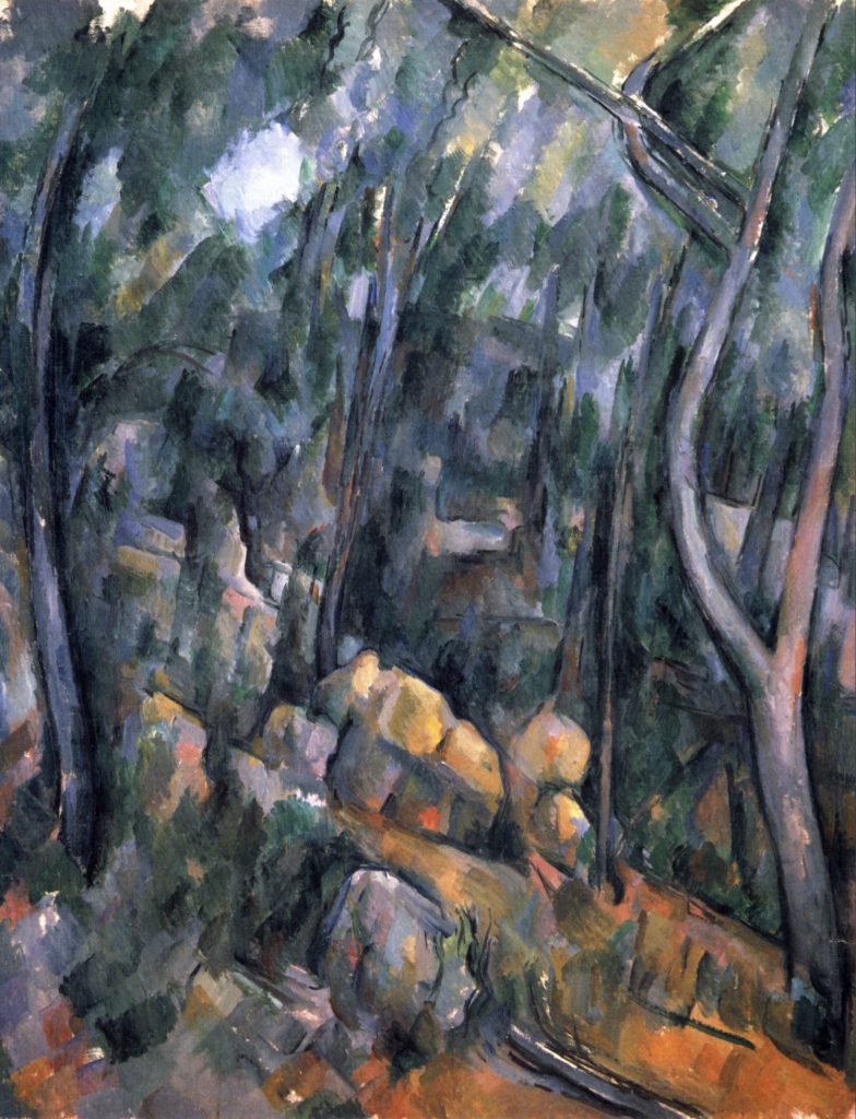 Paul Cézanne - Forêt au dessus des grottes rocheuses près du Château Noir