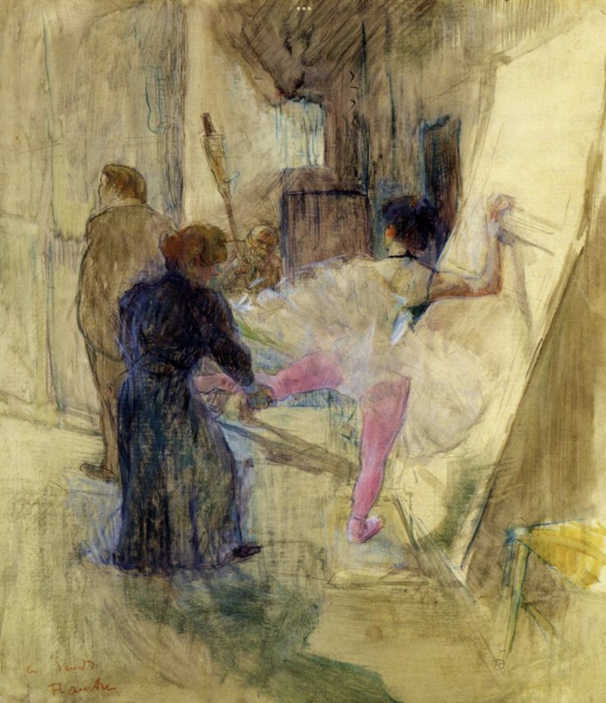 Derrière la scène, tableau de Toulouse-Lautrec