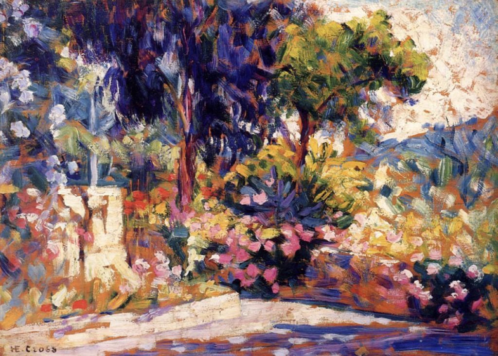 Terrasse fleurie tableau d’Henri-Edmond Cross