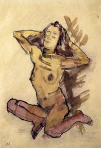 Femme nue assise par terre d’Oskar Kokoschka