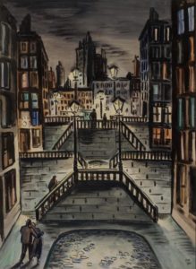 Escalier aux réverbères des Frans Masereel