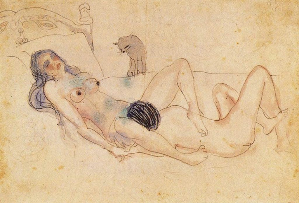 Deux nus et un chat de Pablo Picasso