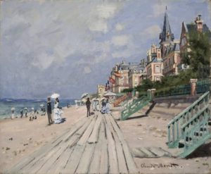 La plage à Trouville, tableau de Claude Monet