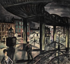 La vespasienne sous le métro de Frans Masereel