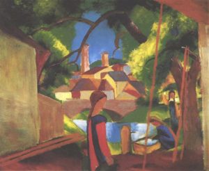 Enfants à la fontaine, tableau d’August Macke