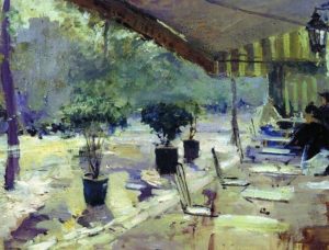Café parisien, tableau de Konstantin Korovin