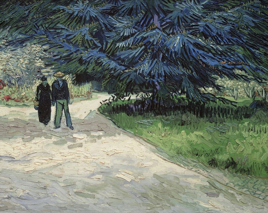 Couple se promenant dans le jardin public d’Arles par Vincent Van Gogh