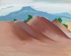 Collines rouges avec le Pedernal de Georgia O’Keeffe