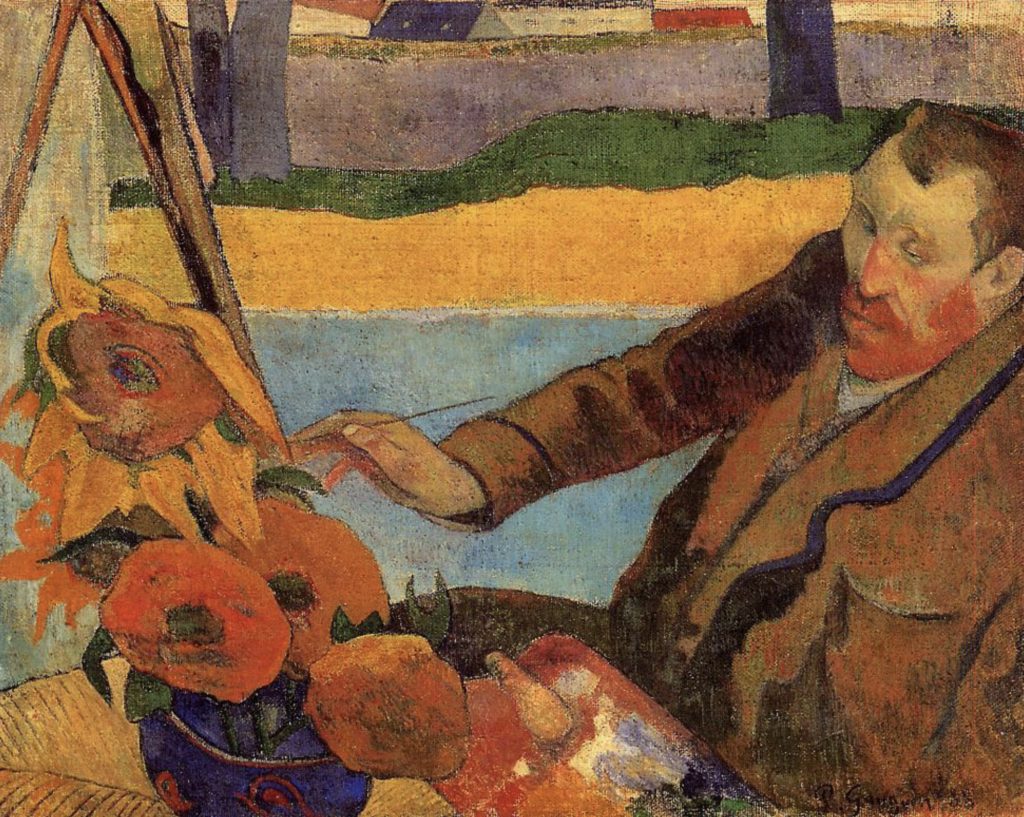 Van Gogh peingnant des tournesols par Paul Gauguin