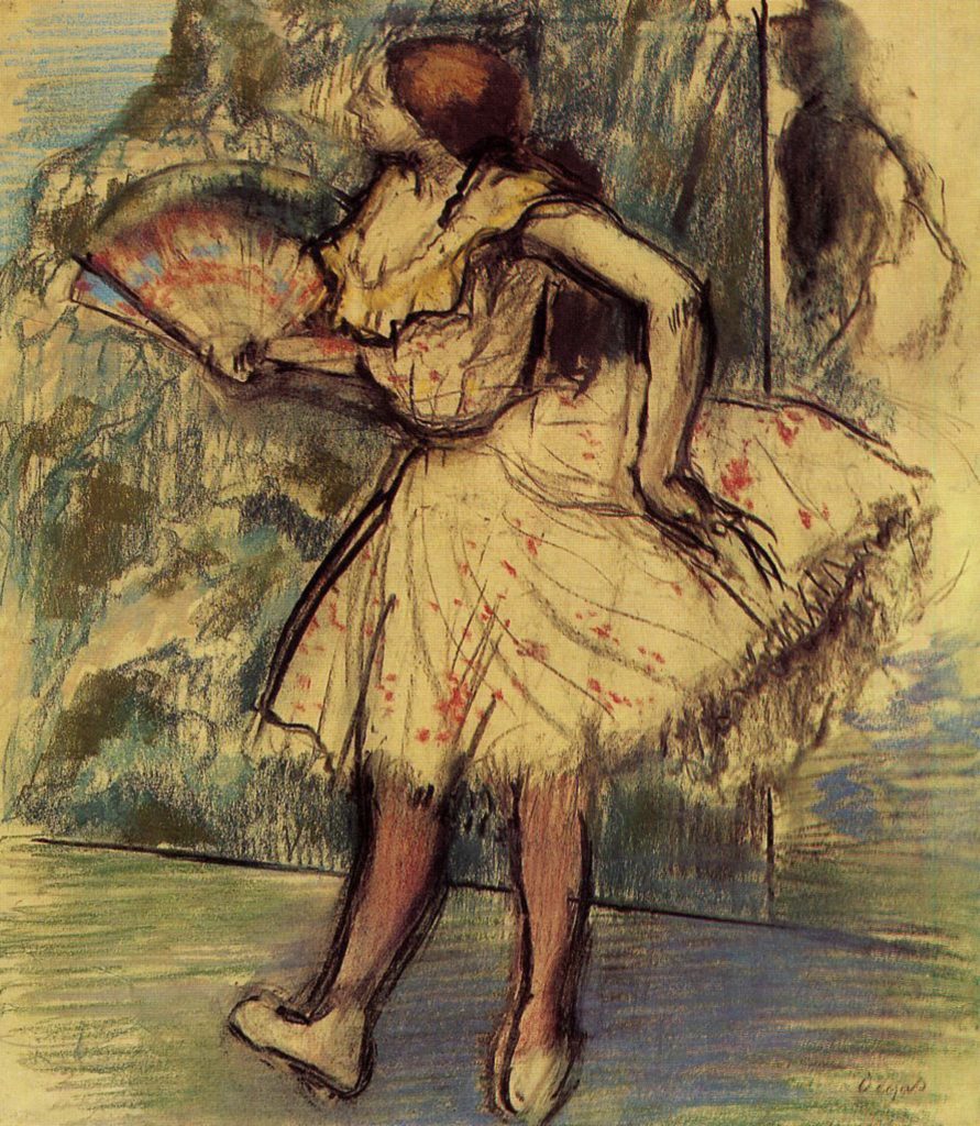 Danseuse avec un éventail par Edgar Degas