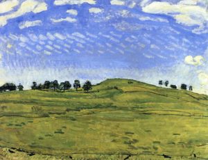 Ferdinand Hodler - Paysage valloné avec des corbeaux dans l’Oberland bernois de Ferdinand Hodler