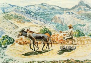 Le battage, tableau de Rafael Zabaleta
