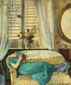 Femme lisant, tableau d’Henri Lebasque