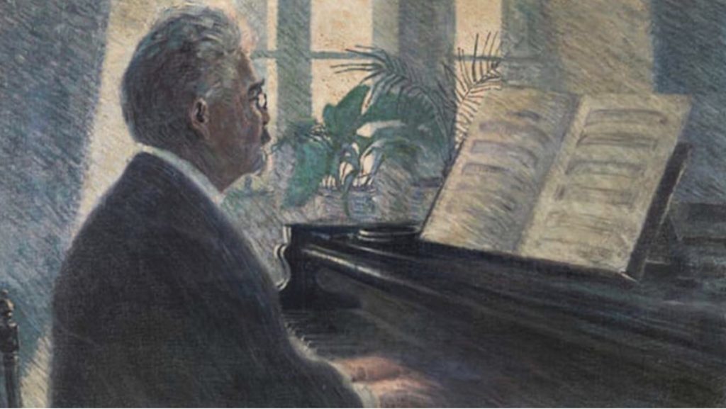 Léopold Czihaczek au piano par Egon Schiele 