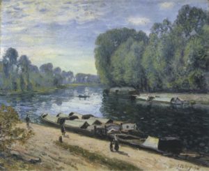 Bateaux sur le Loing par Alfred Sisley