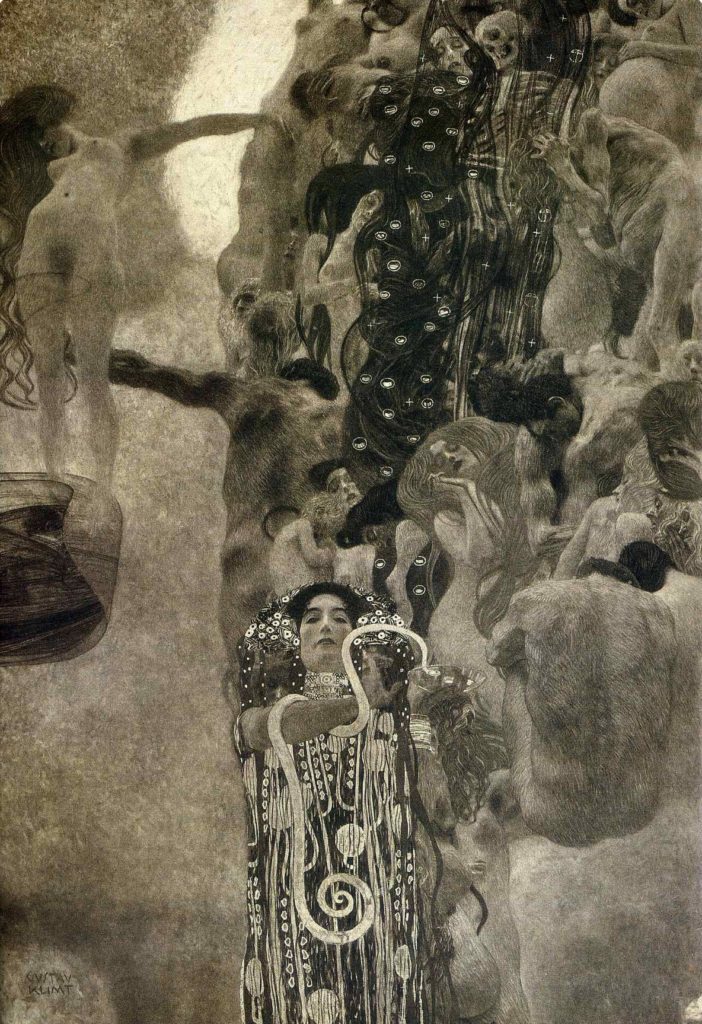 Peinture au plafond de l’Université de médecine de Vienne par Gustav Klimt 