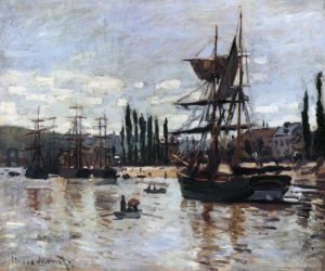 Bateaux à Rouen par Claude Monet