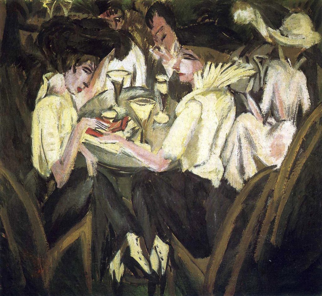 Garden café par Ernst Ludwig Kirchner 