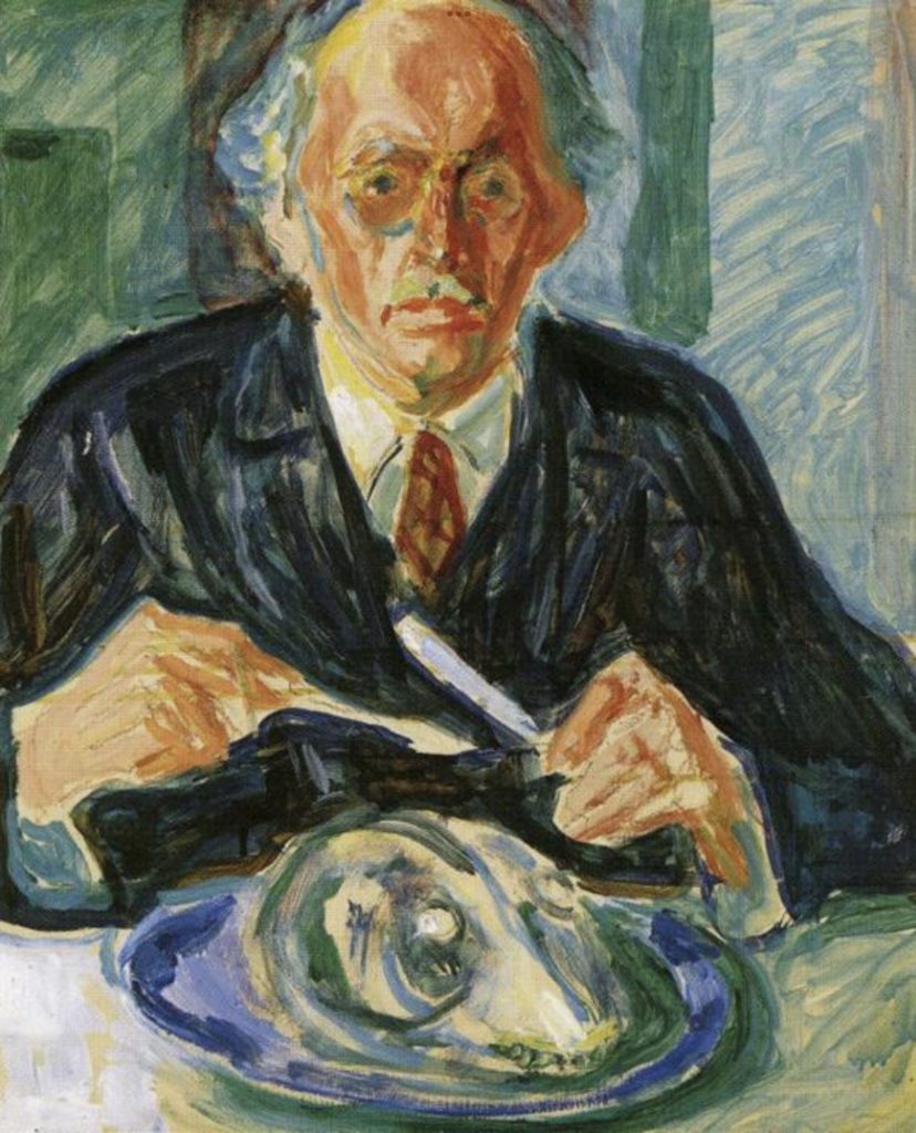 Autoportrait à la tête de morue par Edvard Munch