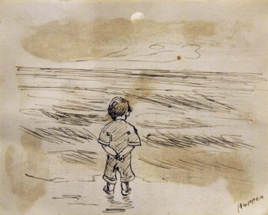 Petit garçon regardant la mer par Edward Hopper 