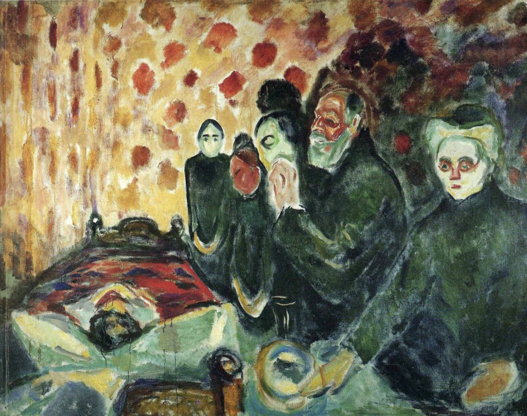 Près du lit de mort par Edvard Munch