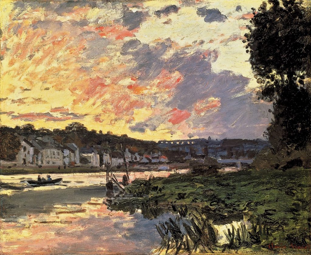 La Seine à Bougival le soir par Claude Monet