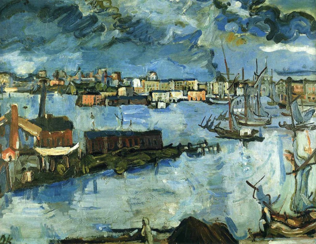 Le port de Stockholm par Oskar Kokoschka 
