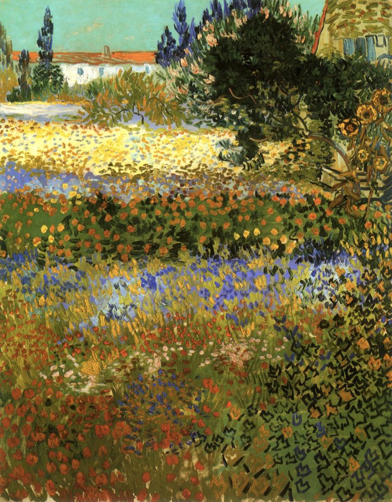 Jardin en fleurs par Vincent van Gogh