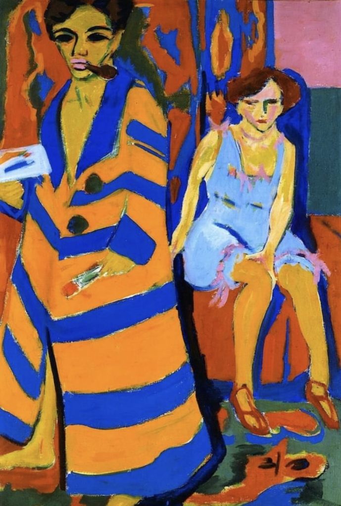 Autoportrait avec un modèle Par Ernst Ludwig Kirchner
