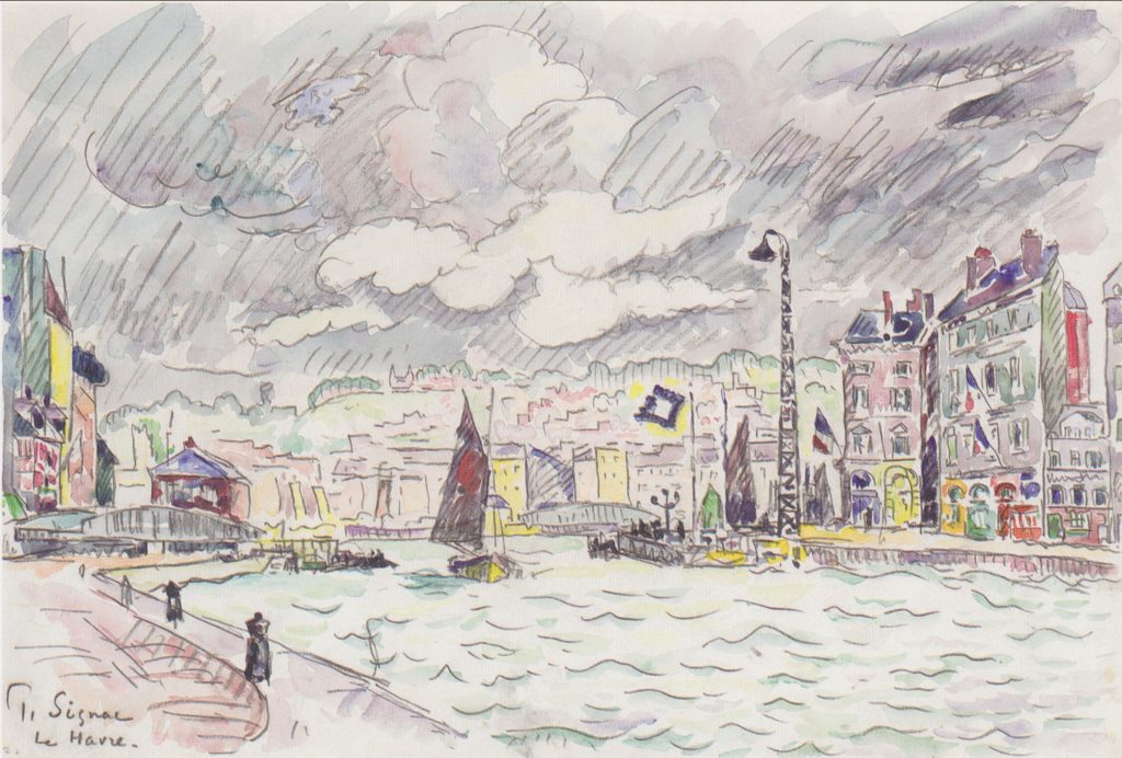 Le Havre sous un ciel pluvieux par Paul Signac 