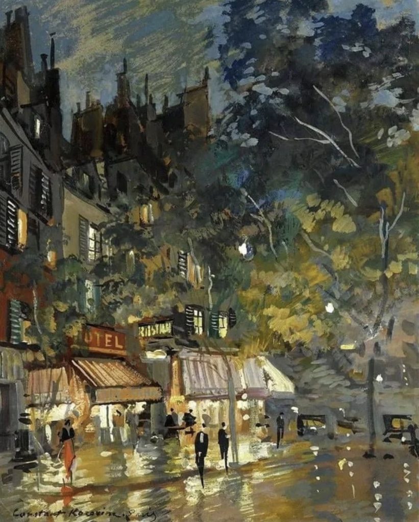 Café la nuit à Paris par Konstantin Korovin