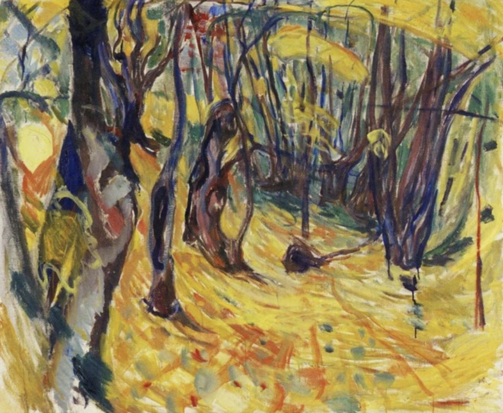 Forêt d’ormes en automne par Edvard Munch