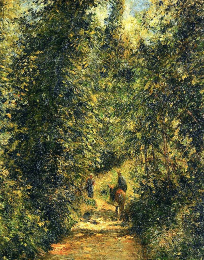 Chemin sous les arbres par Camille Pissarro