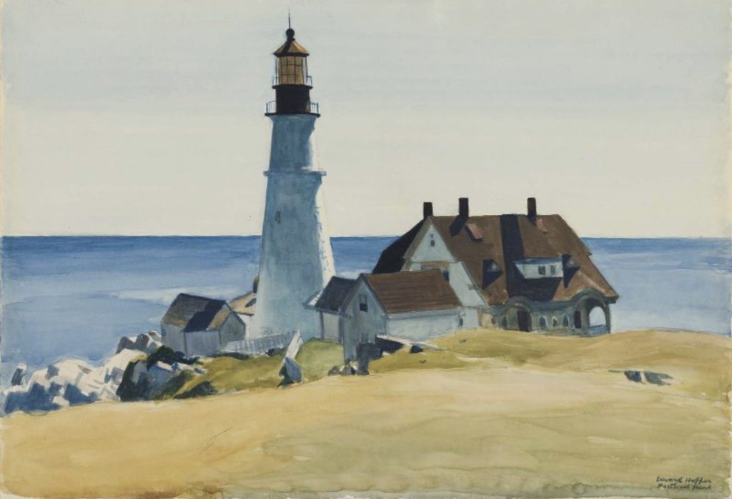 Phare et bâtiments, Portland Head, Cape Elizabeth, Maine par Edward Hopper