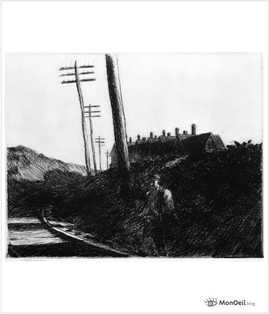 La voie ferrée, dessin d’Edward Hopper