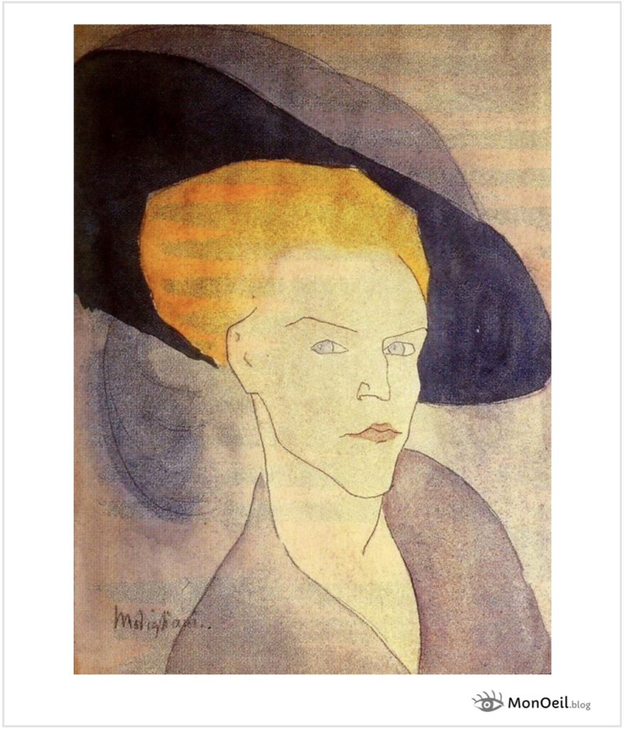 Portrait de femme portant un chapeau par Amedeo Modigliani