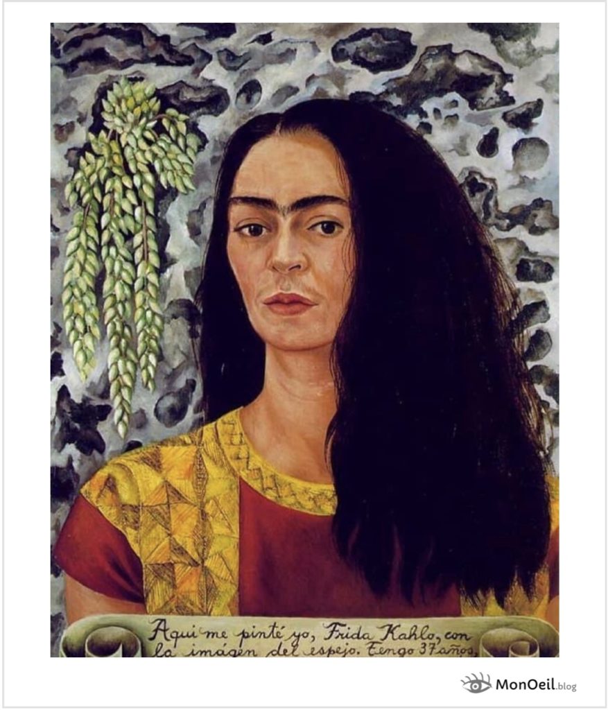 Autoportrait les cheveux défaits par Frida Kahlo