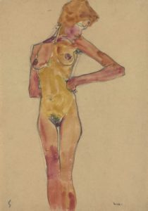 Gerti Schiele, nue debout par Egon Schiele