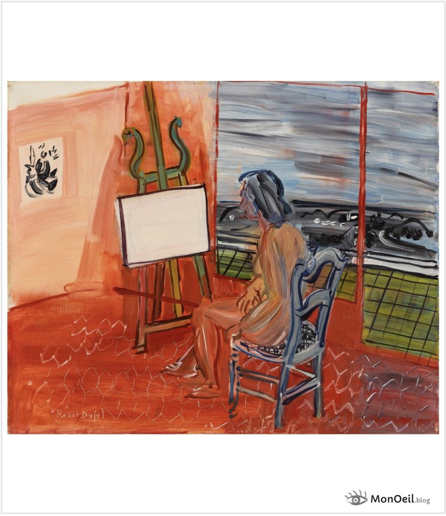 Modèle assis dans l’atelier de Vence par Raoul Dufy
