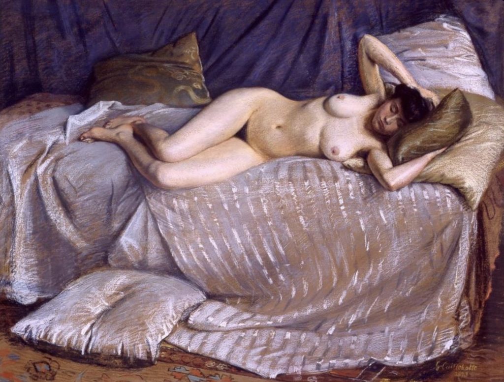 Femme allongée sur un divan (1873) Par Gustave Caillebotte 