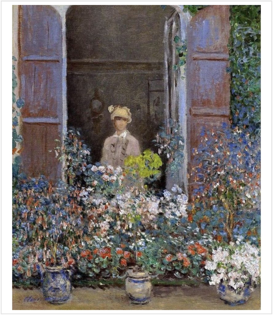 Camille Monet à la fenêtre, Argenteuil par Claude Monet