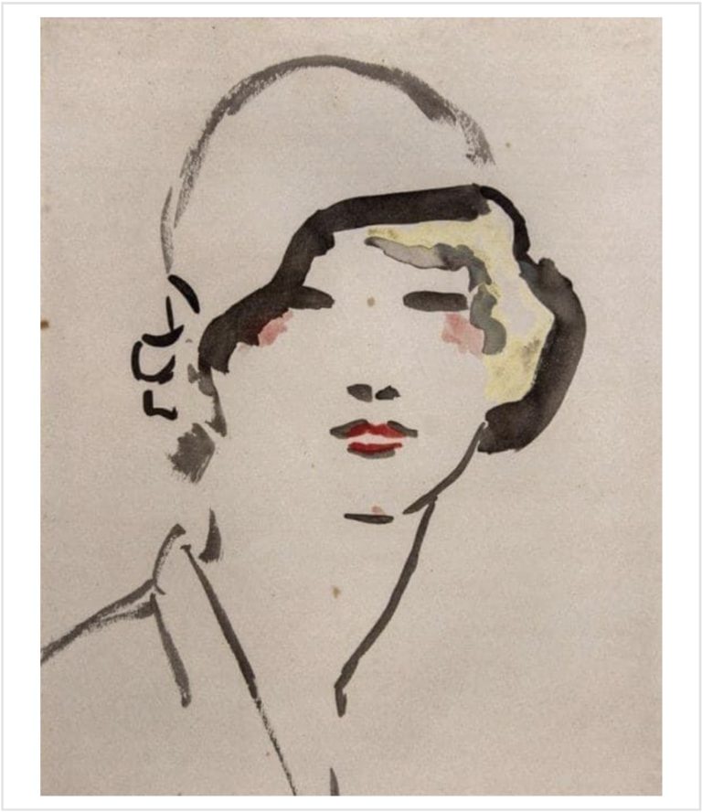 Femme avec un chapeau par Kees van Dongen