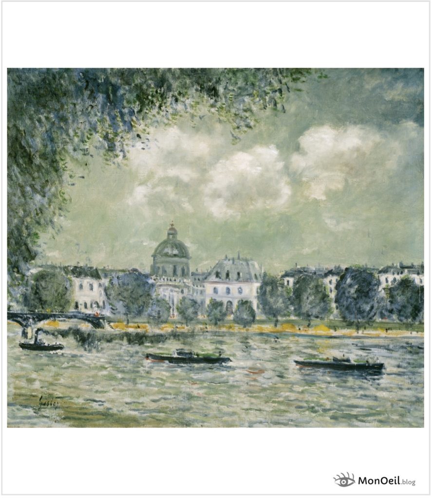 La Seine, l’Institut de France et le Pont des Arts, Paris (1870) par Alfred Sisley